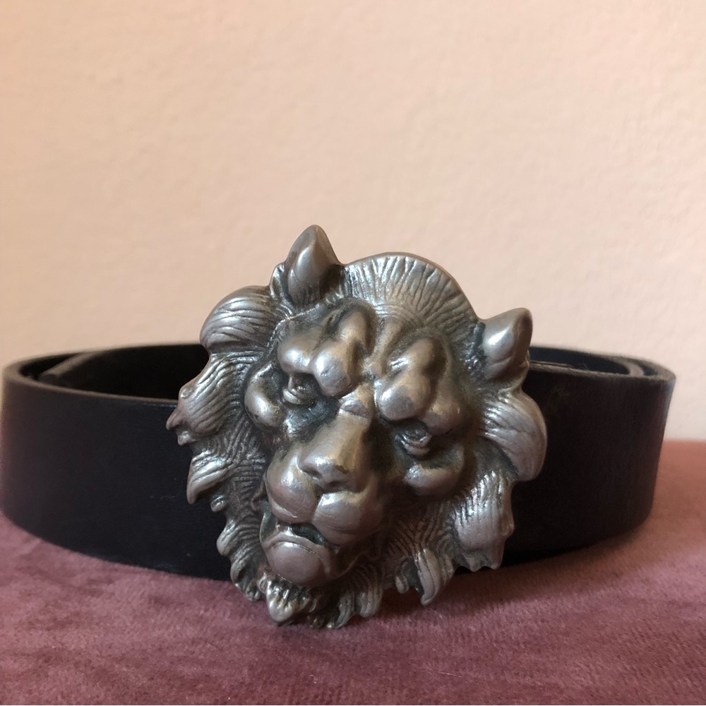 Vintage Versace Versus Black Leather Belt